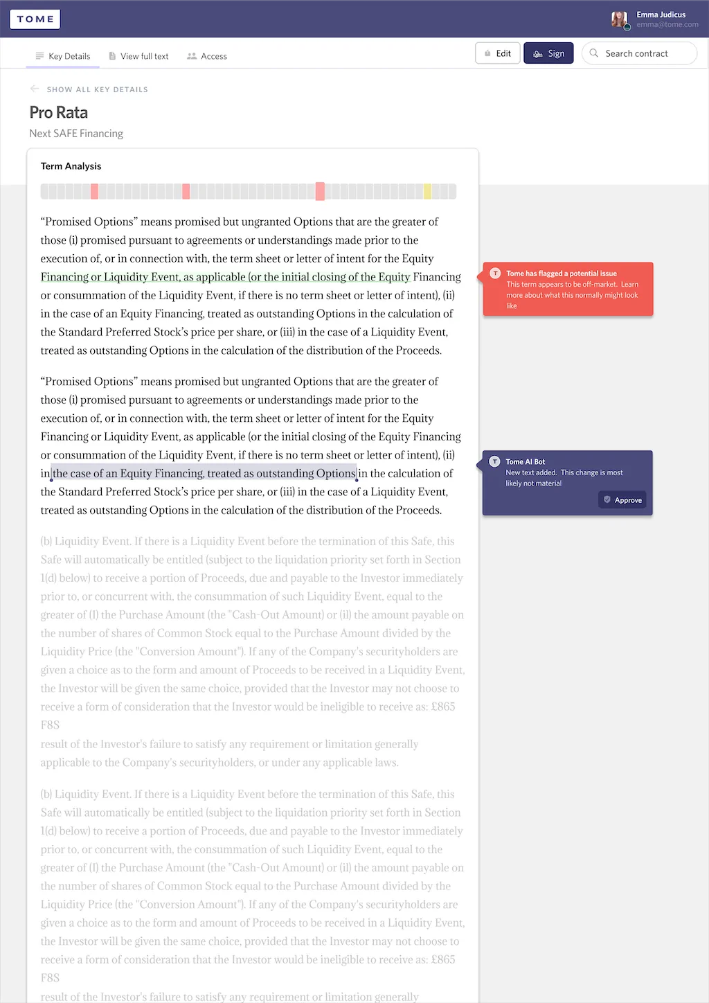 Tome Contract Viewer with scrubber